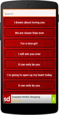 Romantic Love Letters android App screenshot 1